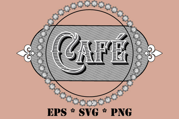 Café Cafe Sign Vintage Retro Vector SVG