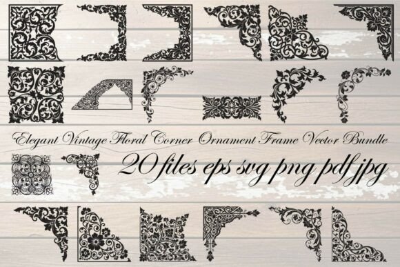 Elegant Vintage Floral Corner Ornament
