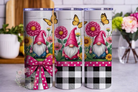 Gnome Garden Floral 20oz Tumbler Wrap