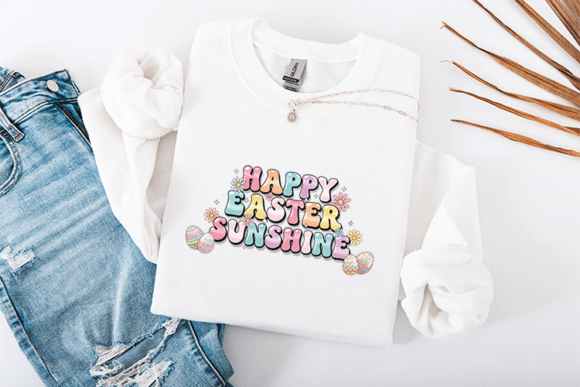 Happy Easter Sunshine SVG Retro Bubble