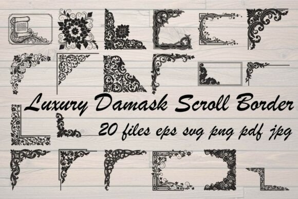 Luxury Damask Scroll Border