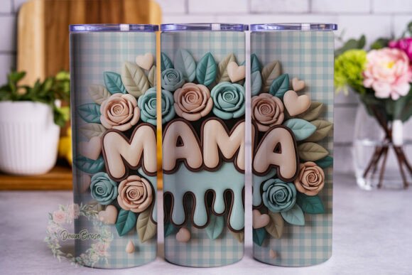 MAMA Floral Plaid 20oz Tumbler Wrap