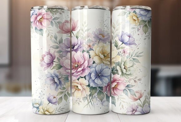 Pastel Spring Floral 20oz Tumbler Wrap
