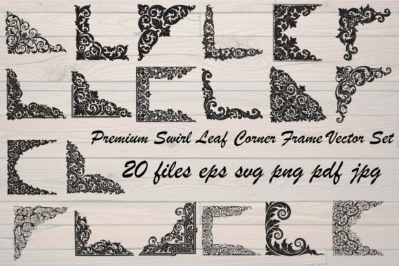 Premium Swirl Leaf Corner Frame