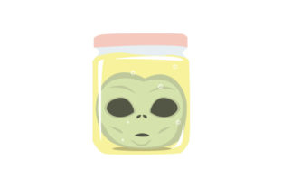Retro Alien Head in Jar