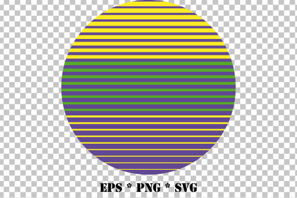 Retro Circle Stripes Sunset Mardi Gras