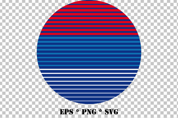 Retro Circle Stripes Sunset Vector USA