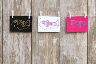 Retro Slang Words Single Line