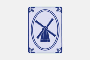 Retro Windmill Embroidery Design