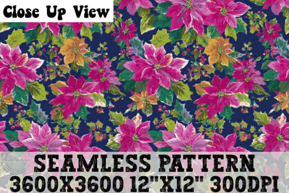 Tropical Poinsettia Floral Pattern