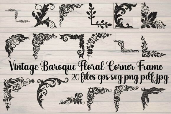 Vintage Baroque Floral Corner Frame