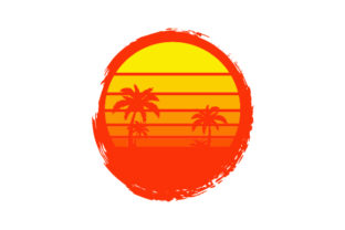 Vintage Retro Colored Striped Distressed Sunset Designs