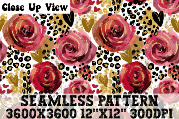 Watercolor Floral Hearts Pattern